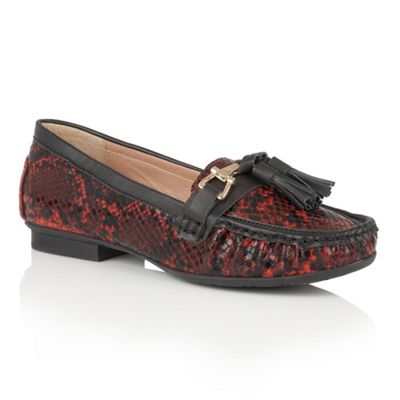 Red 'Chalina' animal print loafers